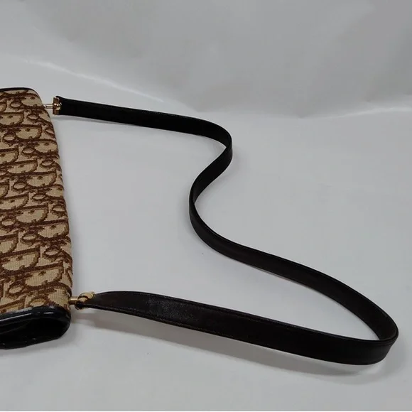 Dior Trotter Canvas and leather Brown and Black Monogram Shoulder Bag - Picture 4 of 5